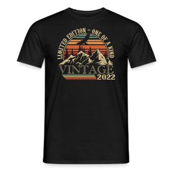 2022 Vintage Retro 2022 Anniversary Gift - Men's T-Shirt - black - Front - AI Model Male 178 light (178cm)