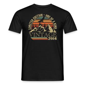 2014 Vintage Cadeau Anniversaire 2014 Retro 2014 - T-shirt homme - noir - Devant - AI Model Male 178 light (178cm)