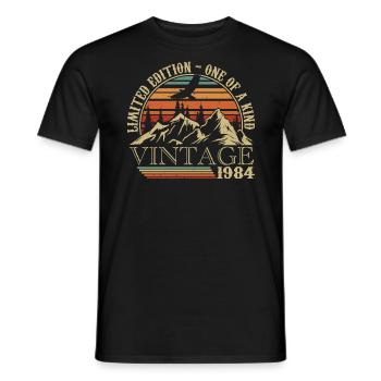 1984 Vintage Cadeau Anniversaire 1984 Retro 1984 - T-shirt homme - noir - Devant - AI Model Male 178 light (178cm)
