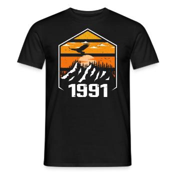 Jubiläum 1991 Jahrgang 1991 Baujahr 1991 - Männer T-Shirt - Schwarz - Vorne - AI Model Male 178 light (178cm)