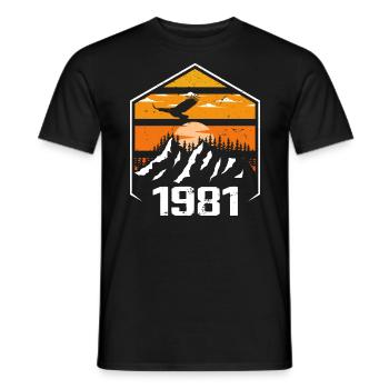 Geburtstag 1981 Jahrgang 1981 Hergestellt im Jahr 1981 - Männer T-Shirt - Schwarz - Vorne - AI Model Male 178 light (178cm)