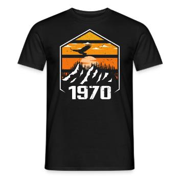 Anniversaire 1970 Millésime 1970 Fabriqué en 1970 - T-shirt homme - noir - Devant - AI Model Male 178 light (178cm)