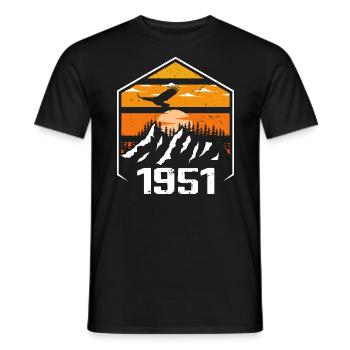 Geburtstag 1951 Jahrgang 1951 Hergestellt im Jahr 1951 - Männer T-Shirt - Schwarz - Vorne - AI Model Male 178 light (178cm)