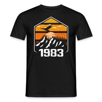 Anniversaire 1983 Millésime 1983 Fabriqué en 1983 - T-shirt homme - noir - Devant - AI Model Male 178 light (178cm)