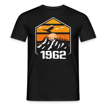 Anniversaire 1962 Millésime 1962 Fabriqué en 1962 - T-shirt homme - noir - Devant - AI Model Male 178 light (178cm)