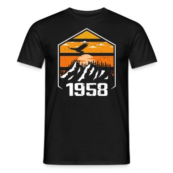 Anniversaire 1958 Millésime 1958 Fabriqué en 1958 - T-shirt homme - noir - Devant - AI Model Male 178 light (178cm)