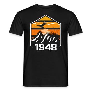 Geburtstag 1948 Jahrgang 1948 Hergestellt im Jahr 1948 - Männer T-Shirt - Schwarz - Vorne - AI Model Male 178 light (178cm)