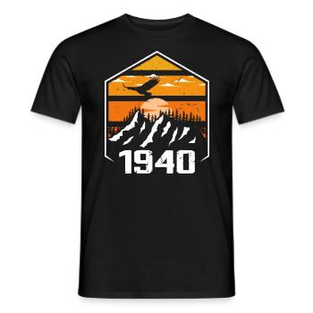 Anniversaire 1940 Millésime 1940 Fabriqué en 1940 - T-shirt homme - noir - Devant - AI Model Male 178 light (178cm)