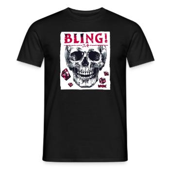 Diamonds, rubies and skulls - Men's T-Shirt - black - Front - AI Model Male 178 light (178cm)