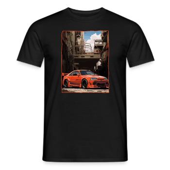Brutalismus Anime JDM Auto - Männer T-Shirt - Schwarz - Vorne - AI Model Male 178 light (178cm)