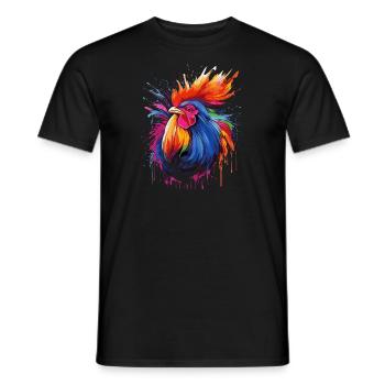 Ein stolzer Hahn - Männer T-Shirt - Schwarz - Vorne - AI Model Male 178 light (178cm)