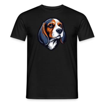Chien Beagle - T-shirt homme - noir - Devant - AI Model Male 178 light (178cm)