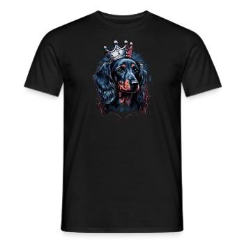 Dachshund with crown - Men's T-Shirt - black - Front - AI Model Male 178 light (178cm)