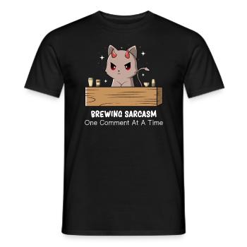Sarcasm - Cat Sarcasm - Sarcasm Humor - Männer T-Shirt - Schwarz - Vorne - AI Model Male 178 light (178cm)