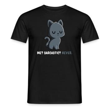 Sarcasm - Cat Sarcasm - Kitten Sarcasm - Men's T-Shirt - black - Front - AI Model Male 178 light (178cm)