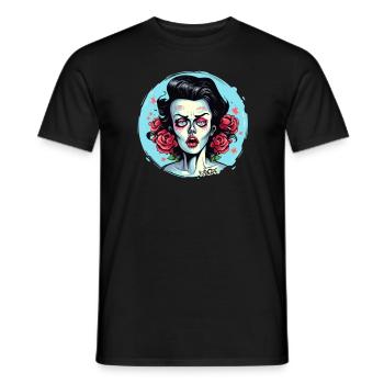 La princesse zombie des roses - T-shirt homme - noir - Devant - AI Model Male 178 light (178cm)