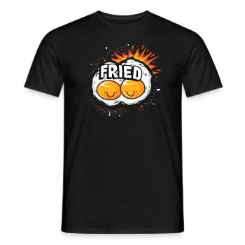 Kawaii Happy Fried Eggs - Men's T-Shirt - black - Front - AI Model Male 178 light (178cm)