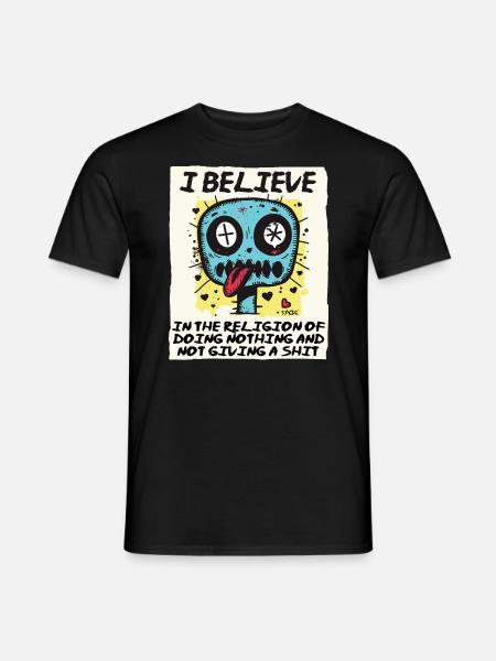 Religious believer doing nothing - Men's T-Shirt - black