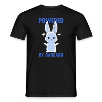 Sarcasm - Bunny Sarcasm - Powered By Sarcasm - Men's T-Shirt - black - Front - AI Model Male 178 light (178cm)