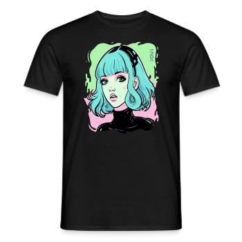 Bonbons Coloré Dessin Animé Fille - T-shirt homme - noir - Devant - AI Model Male 178 light (178cm)