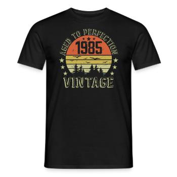 1985 Jahrgang Jahrgang Jahrgang 1985 1985 Geburtstagsgeschenk - Männer T-Shirt - Schwarz - Vorne - AI Model Male 178 light (178cm)
