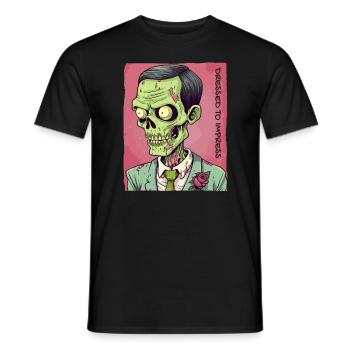 Dressed to Impress: Zombie Gentleman - Men's T-Shirt - black - Front - AI Model Male 178 light (178cm)