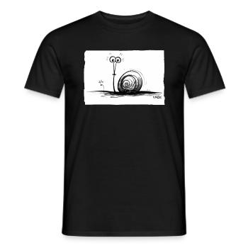 Drôle Mignon Crayon Escargot - T-shirt homme - noir - Devant - AI Model Male 178 light (178cm)