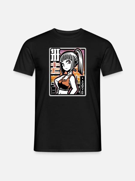 Anime freches Stadt Mädchen - Männer T-Shirt - Schwarz