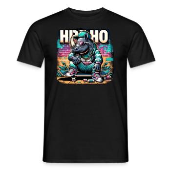 Cool Rhino Hip Hop Skater Shirt - Men's T-Shirt - black - Front - AI Model Male 178 light (178cm)