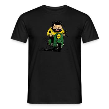 Buddy, the king of the moped scooter, biker - Men's T-Shirt - black - Front - AI Model Male 178 light (178cm)