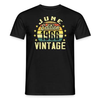 June 1966 June Retro June 1966 Birthday Gift - Men's T-Shirt - black - Front - AI Model Male 178 light (178cm)