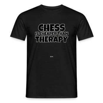 Chess is cheaper than therapy - Men's T-Shirt - black - Front - AI Model Male 178 light (178cm)