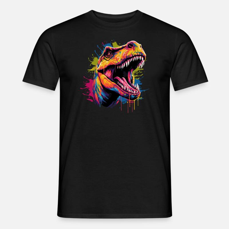 T-Rex Dinosaurier - Männer T-Shirt - Schwarz