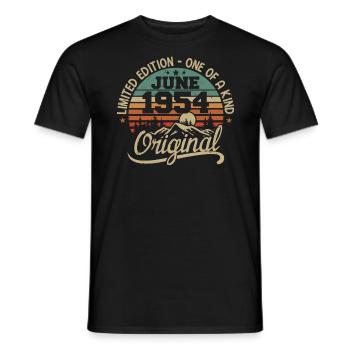 1954 June 1954 original - June 1954 Anniversary - Men's T-Shirt - black - Front - AI Model Male 178 light (178cm)