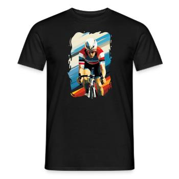 Simply Retro Road Bike Ride - Men's T-Shirt - black - Front - AI Model Male 178 light (178cm)
