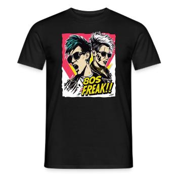 Popmusik-Kultur und 80er-Jahre-Freak - Männer T-Shirt - Schwarz - Vorne - AI Model Male 178 light (178cm)