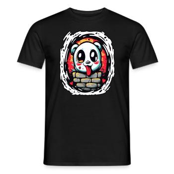 Herzen und cooler, lustiger, frecher Panda-Bär - Männer T-Shirt - Schwarz - Vorne - AI Model Male 178 light (178cm)