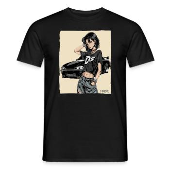 Anime Driver: Japanese JDM Car - Men's T-Shirt - black - Front - AI Model Male 178 light (178cm)