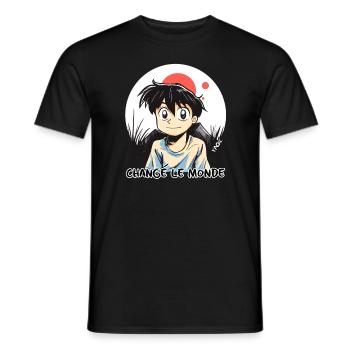 Change le monde, change the world, change the world - Men's T-Shirt - black - Front - AI Model Male 178 light (178cm)