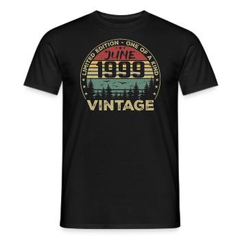 Gift June 1999 Birthday June 1999 June 1999 - Men's T-Shirt - black - Front - AI Model Male 178 light (178cm)