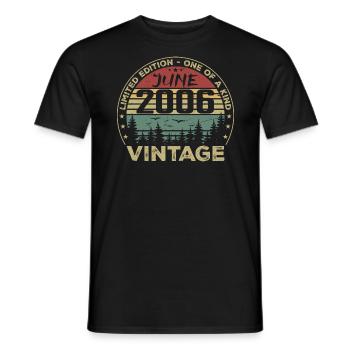 Gift June 2006 Birthday June 2006 June 2006 - Men's T-Shirt - black - Front - AI Model Male 178 light (178cm)