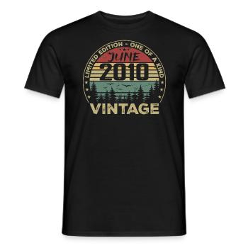 Gift June 2010 Birthday June 2010 June 2010 - Men's T-Shirt - black - Front - AI Model Male 178 light (178cm)