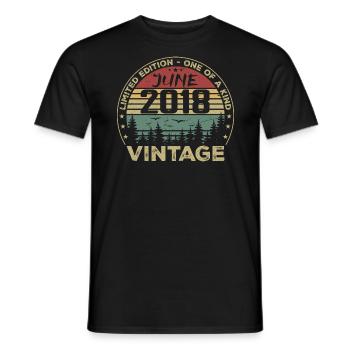 Gift June 2018 Birthday June 2018 June 2018 - Men's T-Shirt - black - Front - AI Model Male 178 light (178cm)