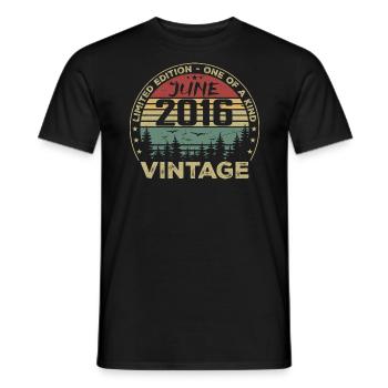 Gift June 2016 Birthday June 2016 June 2016 - Men's T-Shirt - black - Front - AI Model Male 178 light (178cm)