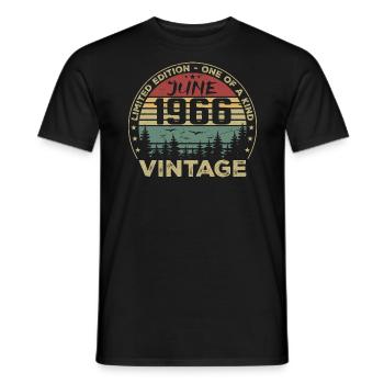 Gift June 1966 Birthday June 1966 June 1966 - Men's T-Shirt - black - Front - AI Model Male 178 light (178cm)