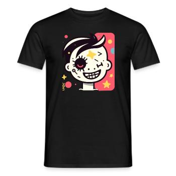 Abstraktes Lustiges Cooles Cartoon-Kind - Männer T-Shirt - Schwarz - Vorne - AI Model Male 178 light (178cm)