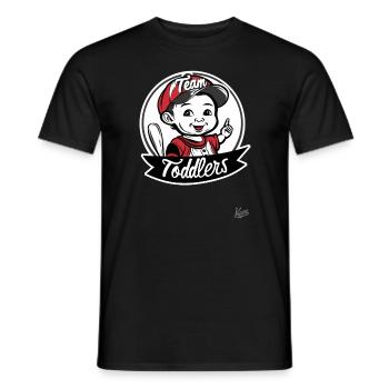 Funny baseball logo team for toddlers - Men's T-Shirt - black - Front - AI Model Male 178 light (178cm)