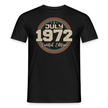 1972 Birthday July 1972 Gift July 1972 - Men's T-Shirt - black - Front - AI Model Male 178 light (178cm)
