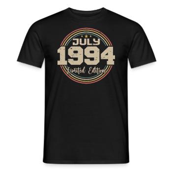 1994 Geburtstag Juli 1994 Geschenk Juli 1994 - Männer T-Shirt - Schwarz - Vorne - AI Model Male 178 light (178cm)