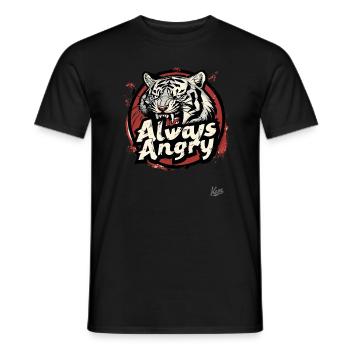 Immer wütend, Verrückter wütender Tiger - Männer T-Shirt - Schwarz - Vorne - AI Model Male 178 light (178cm)